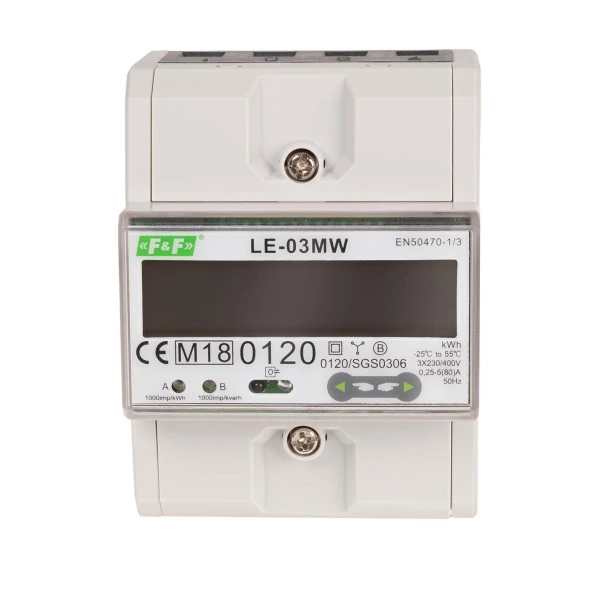 Лічильник електроенергії LE-03MW, 3-фазний, Modbus RTU