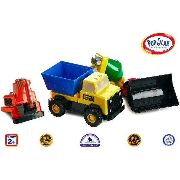 Дитячий конструктор Popular Playthings машинка (бетонозмішувач, вантажівка, бульдозер, екскаватор)