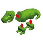 Пазл 3D дитячі магнітні тварини POPULAR Playthings Mix or Match (тигр, крокодил, слон, жираф) - Зображення 7
