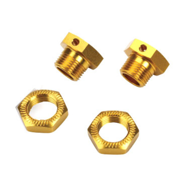 Team Magic E6 Serrated Wheel Adapter Set Gold 2p