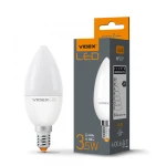 LED лампа VIDEX C37e 3.5W E14 4100K 220V 20шт/ящ (VL-C37e-35144)