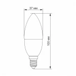 LED лампа VIDEX C37e 3.5W E14 4100K 220V 20шт/ящ (VL-C37e-35144) - Зображення 3