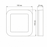 LED світильник ART (ЖКГ) квадратний VIDEX 15W 5000K 220V (VL-BHFS-155) - Зображення 4