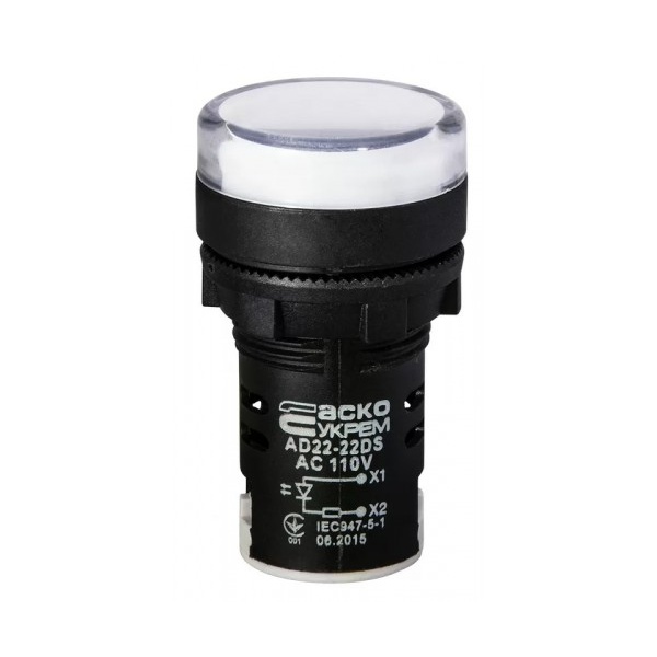 Сигнальна арматура AD22-22DS біла 110V АC