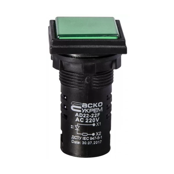 Сигнальна арматура AD22-22F зелена 220V АC