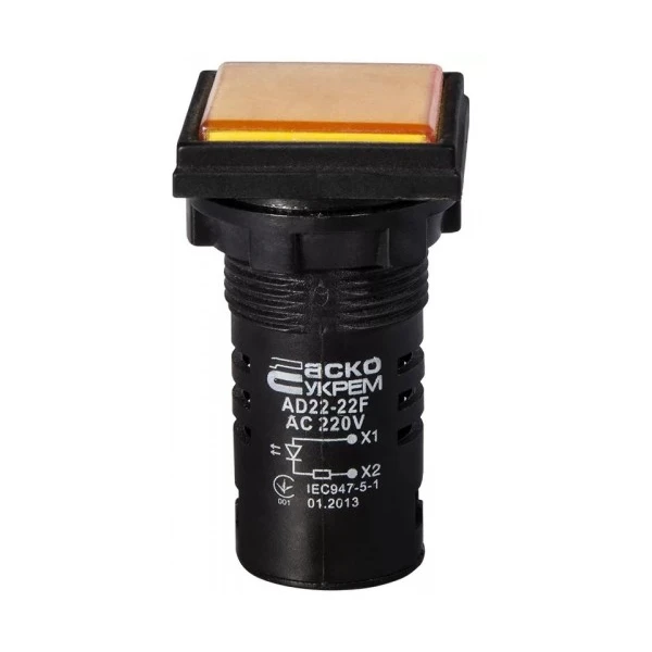 Сигнальна арматура AD22-22F жовта 220V АC