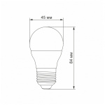LED лампа VIDEX G45e 7W E27 3000K 220V 20шт/ящ (VL-G45e-07273) - Зображення 4