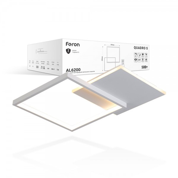 Світлодіодний світильник Feron AL6200 QUADRO S 50W білий