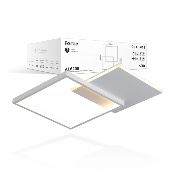 Світлодіодний світильник Feron AL6200 QUADRO S 50W білий