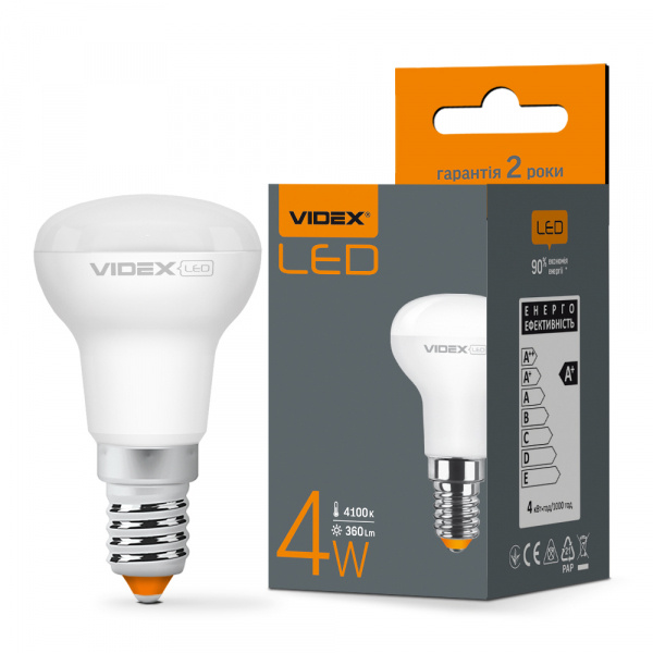 LED лампа VIDEX R39e 4W E14 4100K 220V 20шт/ящ (VL-R39e-04144)