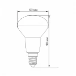 LED лампа VIDEX R50e 6W E14 3000K 220V 20шт/ящ (VL-R50e-06143) - Зображення 3