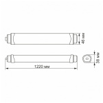LED світильник IP65 лінійний магістральний VIDEX 36W 1,2М 5000K 220V 20 шт (VL-BNWL-36125) - Зображення 3