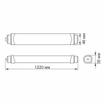 LED світильник IP65 лінійний магістральний VIDEX 36W 1,2М 5000K 220V 20 шт (VL-BNWL-36125) - Зображення 3