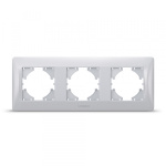 VIDEX BINERA Рамка срібний шовк 3 посту горизонтальна (VF-BNFR3H-SS) (12/96)
