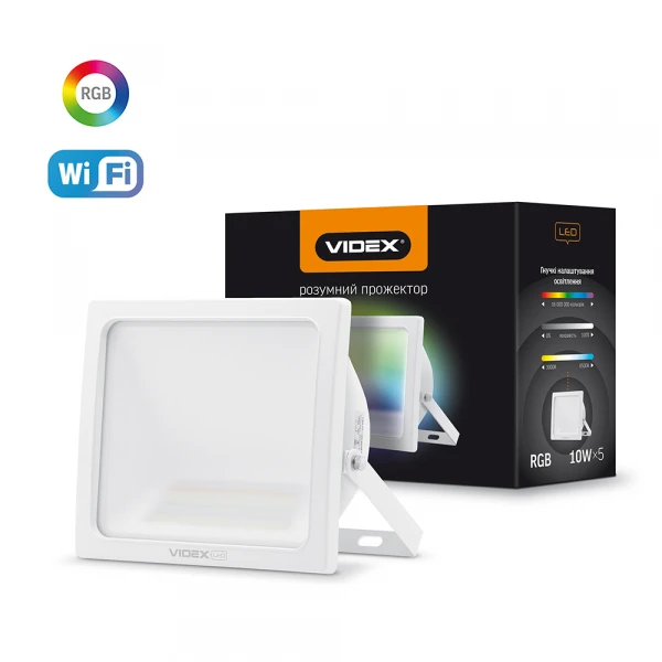 VL-F10RGB-W LED Смарт прожектор Videx 10w RGB 3000-6500 220V Vhite20