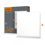 LED світильник квадратний безрамковий VIDEX 24W 4100K 220V 20 шт/ящ (VL-DLFS-244)