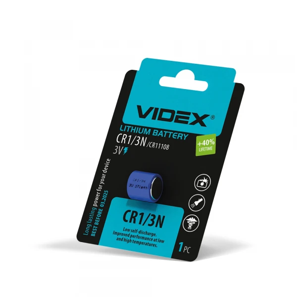 c80978e6-9948-11eb-818a-0025b3220fe4.800x600.jpeg Батарейка літієва Videx CR1/3N 1шт BLISTER - Зображення 1