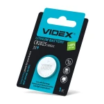 Батарейка літієва Videx CR2025 1pc BLISTER CARD (24/648) (CR2025 1B)