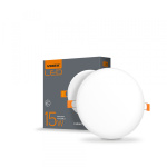 LED світильник безрамковий круглий VIDEX 15W 4100K 220V 20 шт/ящ (VL-DLFR-154)
