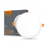 LED світильник безрамковий круглий VIDEX 24W 4100K 220V 20 шт/ящ (VL-DLFR-244)