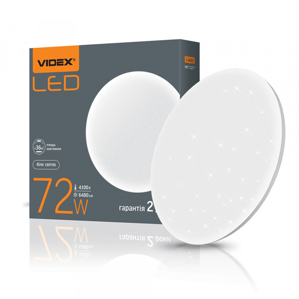 LED світильник настінно-потоловий Круглий VIDEX 72W 4100K Зоряне небо