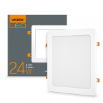LED світильник вбудований квадрат VIDEX 24W 5000K 220V (VL-DLS-245)