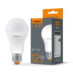 LED лампа VIDEX A60e 12W E27 4100K 220V 20шт/ящ із сенсором руху (VL-A60e-12274-S)