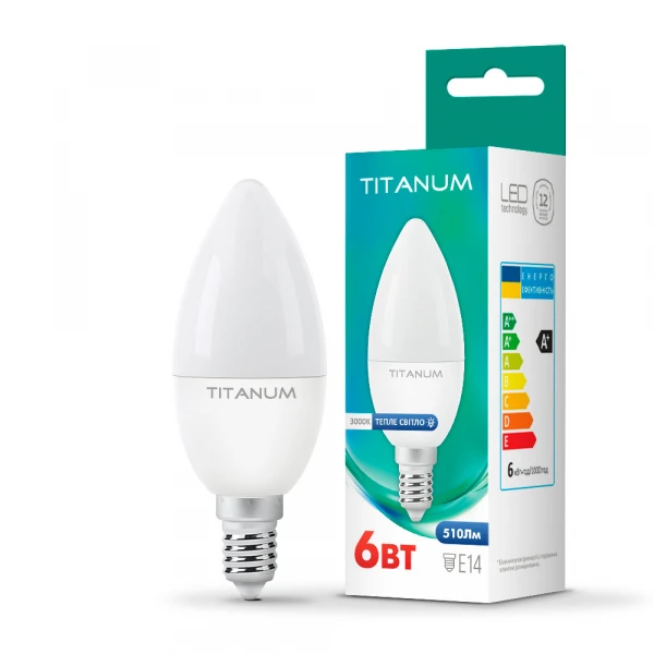 LED лампа TITANUM C37 6W E14 3000K
