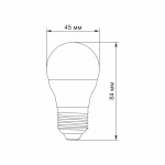 LED лампа TITANUM G45 6W E27 4100K 220V 50шт/ящ - Зображення 3