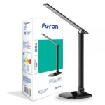 Настільний світлодіодний світильник Feron DE1725 чорний 30LED 9W 4000K (36*15*15cm) IP20 (6172)