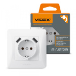 VIDEX BINERA Розетка 1а із заземленням та 2USB біла (VF-BNSK1GU2-W) (20/120)