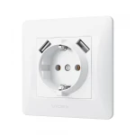 VIDEX BINERA Розетка 1а із заземленням та 2USB біла (VF-BNSK1GU2-W) (20/120) - Зображення 3