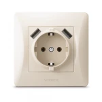 VIDEX BINERA Розетка 1а із заземленням та 2USB кремова (VF-BNSK1GU2-CR) (20/120) - Зображення 2