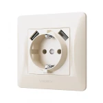 VIDEX BINERA Розетка 1а із заземленням та 2USB кремова (VF-BNSK1GU2-CR) (20/120) - Зображення 3