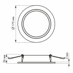 LED світильник Back вбудований круглий VIDEX 15W 5000K - Зображення 5