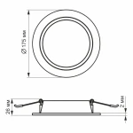 LED світильник Back вбудований круглий VIDEX 15W 5000K - Зображення 5