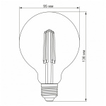 LED лампа VIDEX Filament G95FAD 7W E27 2200K 220V диммерна (VL-G95FAD-07272) - Зображення 3