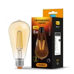 LED лампа VIDEX Filament ST64FAD 6W E27 2200K 220V димерна (VL-ST64FAD-06272)
