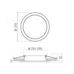 LED світильник Back вбудований круглий VIDEX 26W 5000K - Зображення 5