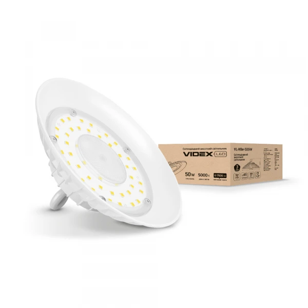 LED світильник висотний ХайБей VIDEX 50W 5000K 220V білий (VL-HBe-505W)