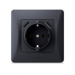 VIDEX BINERA Розетка 1а із заземленням та 2USB чорний графіт (VF-BNSK1GU2-BG) (20/120) - Зображення 2