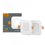 LED світильник вбудований квадрат VIDEX 3W 5000K 220V (2 шт/уп; 40шт/ящ) (VL-DLS-035(2))