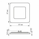 LED світильник вбудований квадрат VIDEX 3W 5000K 220V (2 шт/уп; 40шт/ящ) (VL-DLS-035(2)) - Зображення 3
