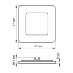 LED світильник вбудований квадрат VIDEX 3W 5000K 220V (2 шт/уп; 40шт/ящ) (VL-DLS-035(2)) - Зображення 3