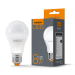 LED лампа VIDEX A60e 8W E27 4100K 220V 20шт/ящ (VL-A60e-08274)