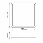 LED світильник накладний квадрат VIDEX 12W 5000K 220V (VL-DLSS-125) - Зображення 4