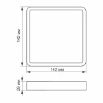 LED світильник накладний квадрат VIDEX 12W 5000K 220V (VL-DLSS-125) - Зображення 4