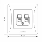 VIDEX BINERA Розетка CAT6+CAT6 комп'ютерна підвійна кремова - Зображення 4