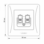 VIDEX BINERA Розетка CAT6+CAT6 комп'ютерна підвійна срібний шовк - Зображення 4