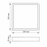 LED світильник накладний квадрат VIDEX 24W 5000K 220V (VL-DLSS-245) - Зображення 4